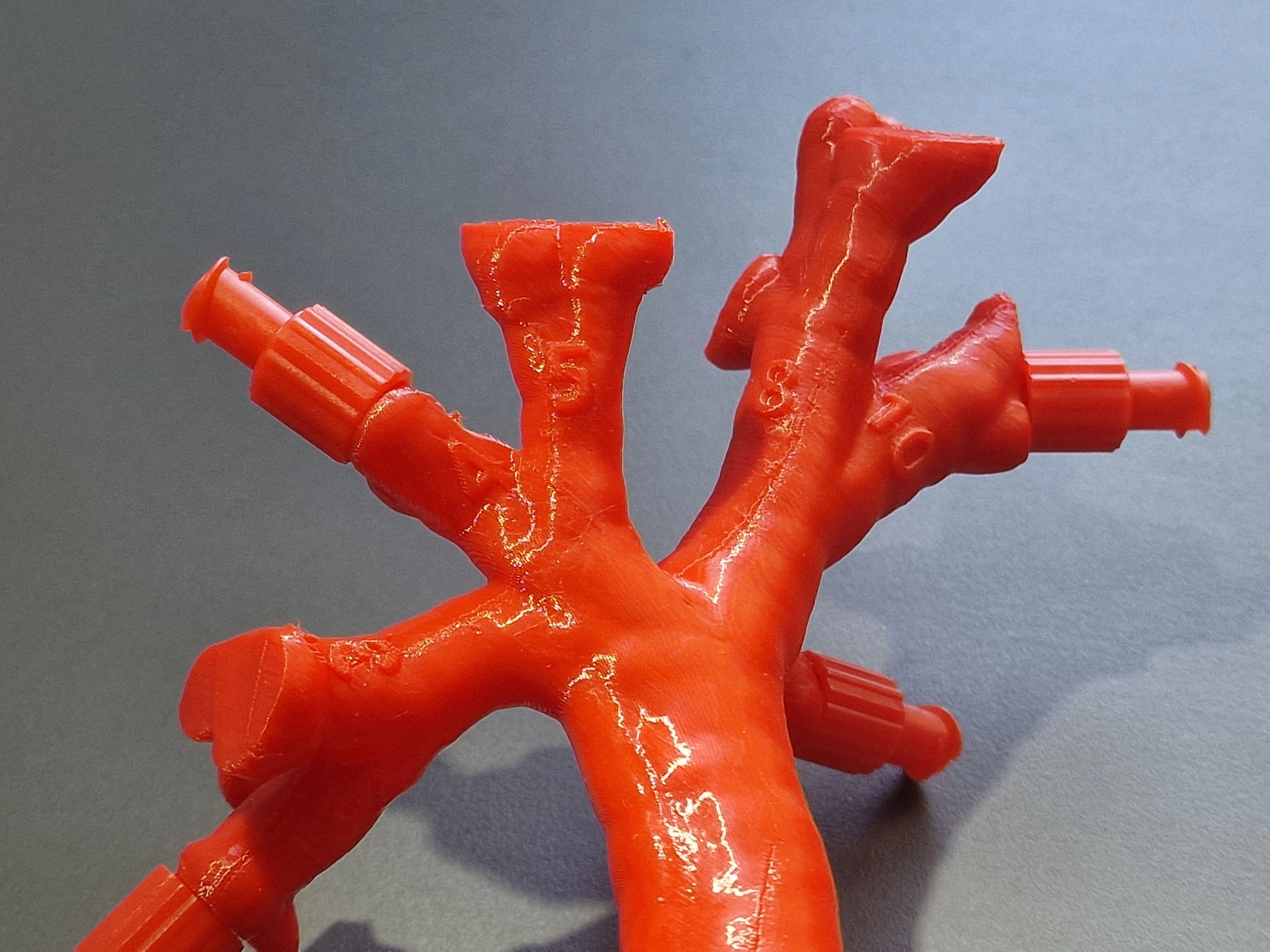 Detail des Bronchoskopie-Trainers mit nummerierten Segmentbronchien